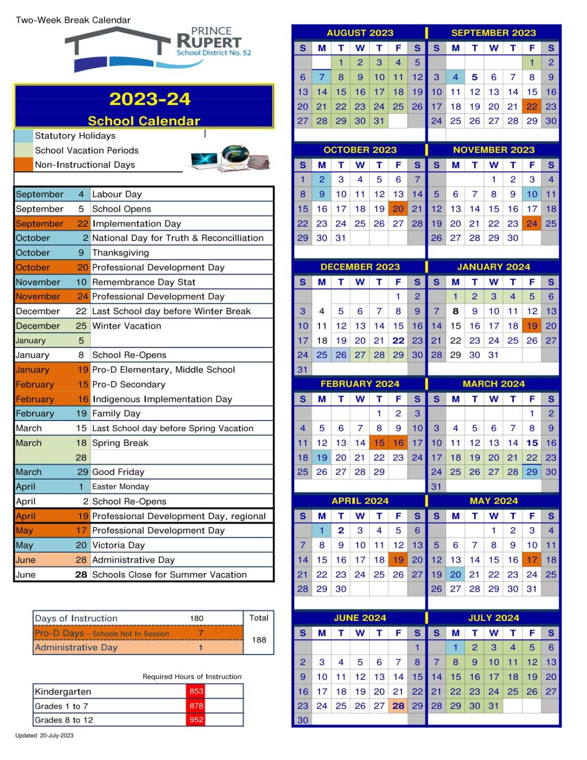 District School Calendar | SD52 Website